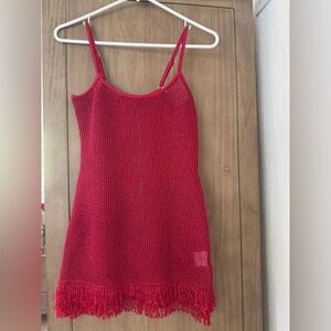 White Fox Boutique Red Knit Dress
